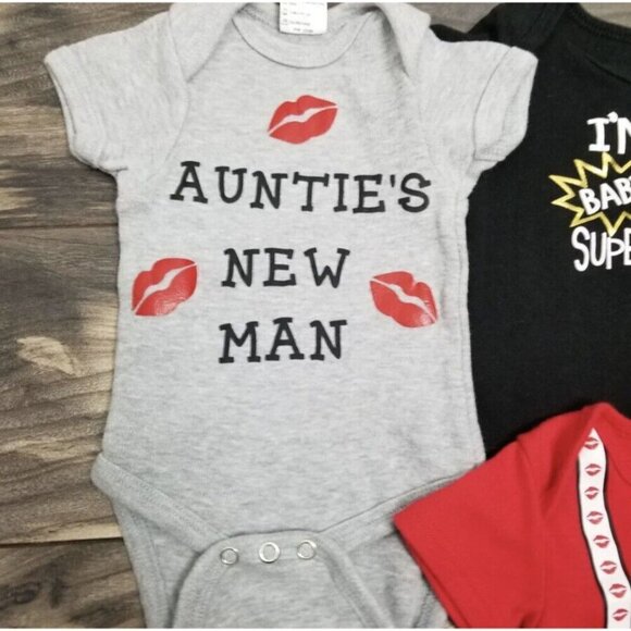 Baby 0-3 Months Body Suits One Piece Valentine Nephew Auntie Cute First Outfit - Picture 2 of 5